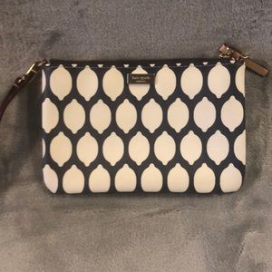 Kate spade navy and white wristlet